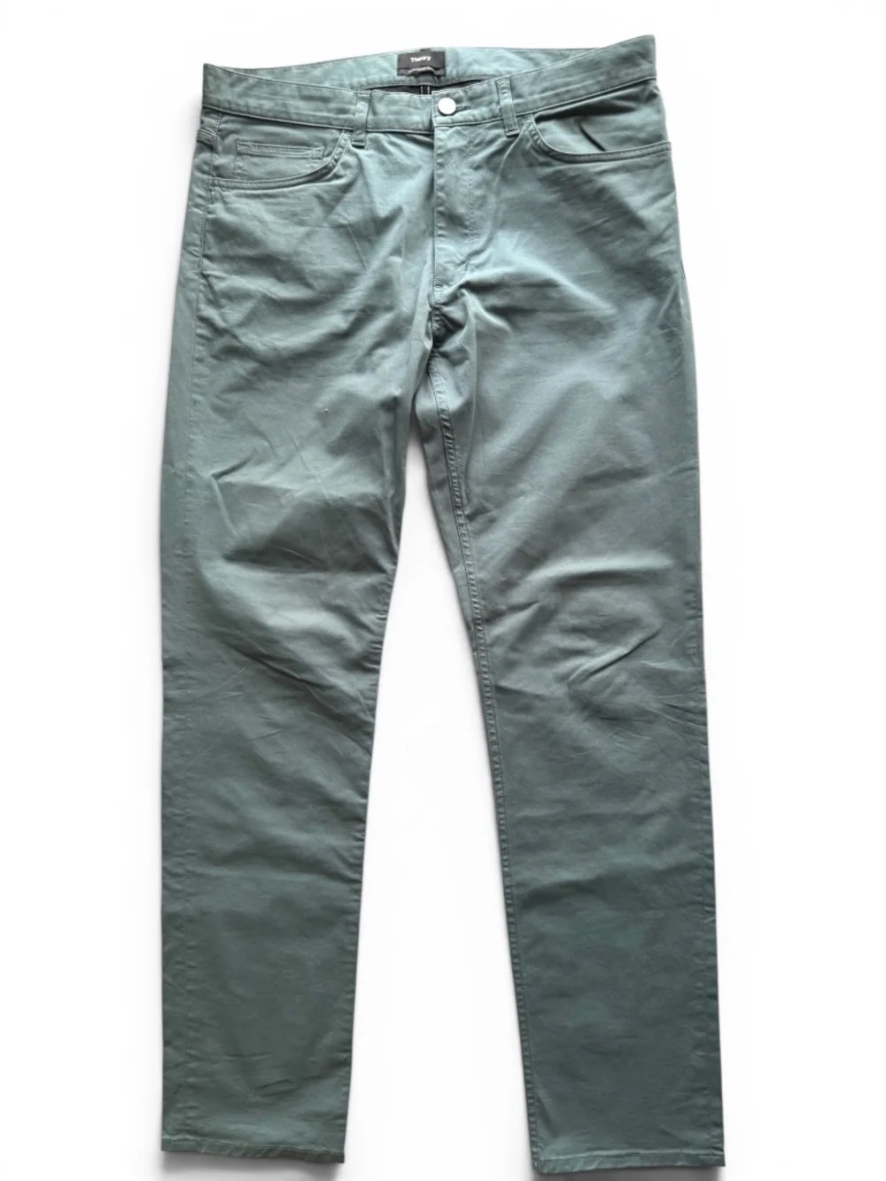 THEORY Haydin Straight Slim Fit Green Jeans Pants Men’s 34 Stretch